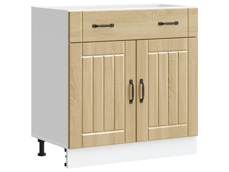  Armoire de cuisine lucca bois ingénierie 80 x 46 x 81,5 cm grand espace de rangement moderne en bois chêne sonoma 02_0050095  - Conforama A