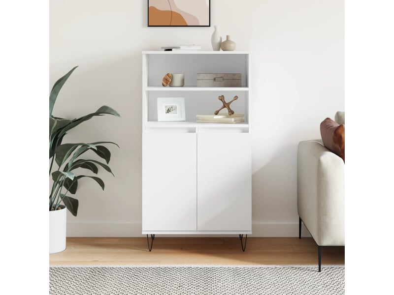 Buffet haut - bahut - meuble de rangement blanc 60x36x110 cm bois d'ingénierie  - Conforama B