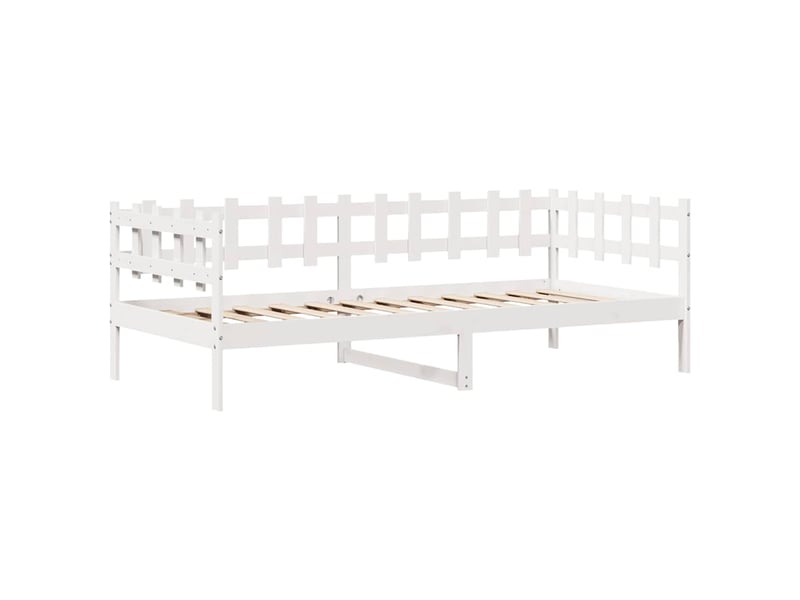 Lit simple- lit adulte -  lit de jour et tiroirs sans matelas blanc 90x190 cm bois massif  - Conforama D