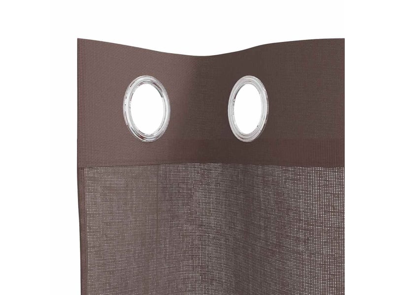  Lot de 2 rideaux en voile, voilages avec œillets marron 140x245 cm cf44377  - Conforama E