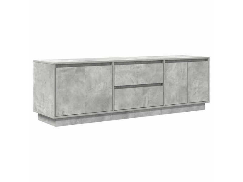  Meuble tv - banc tv - meuble de rangement avec lumières led gris béton 160,5x41x50 cm  - Conforama C