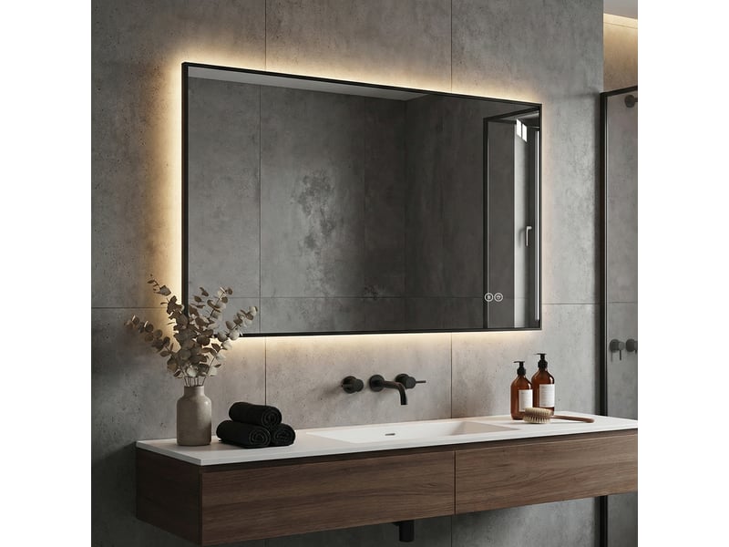  Miroir de salle de bain led anti-buée dimmable 3 couleurs 50 x 70 cm W3700P464724 - Conforama B