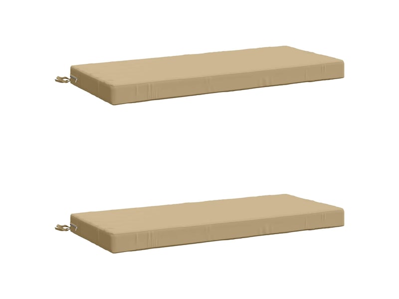  Lot de 2 coussins de banc, coussins d'assise soest 100 % polyester beige cf57010  - Conforama A