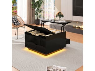 Table basse carré(e) coloris noir <strong></strong> <strong></strong> - 70 cmx70 cm