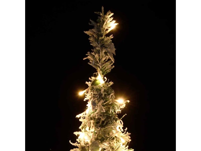 Sapin de noël - arbre de noël artificiel escamotable avec neige floquée 200 led - Conforama C