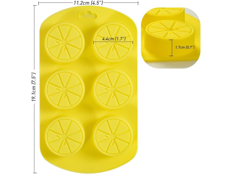 Moule en silicone en forme de fruit – 4 paquets, 6 cavités citron 3d, ustensiles de cuisson antiadhésifs de qualité alimentaire pour savon, glaçons, b - Conforama B