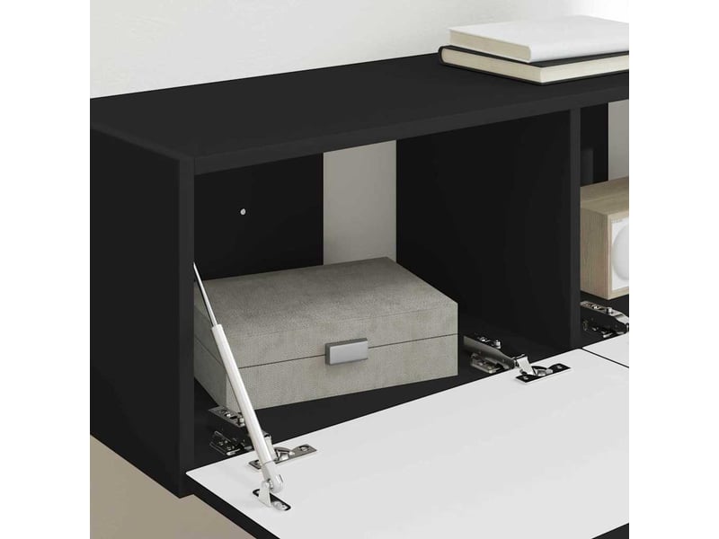  Meuble tv mural 98x31x29,5 cm noir bois d'ingénierie  - Conforama D