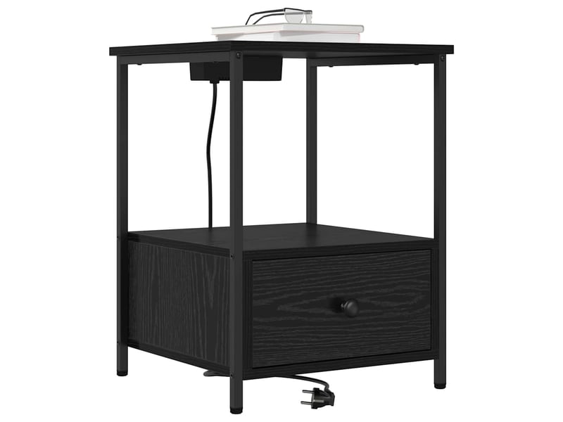  Table de chevet - cabinet de chevet - table de nuit 2 pc chêne noir 42 x 41 x 56 cm  - Conforama B