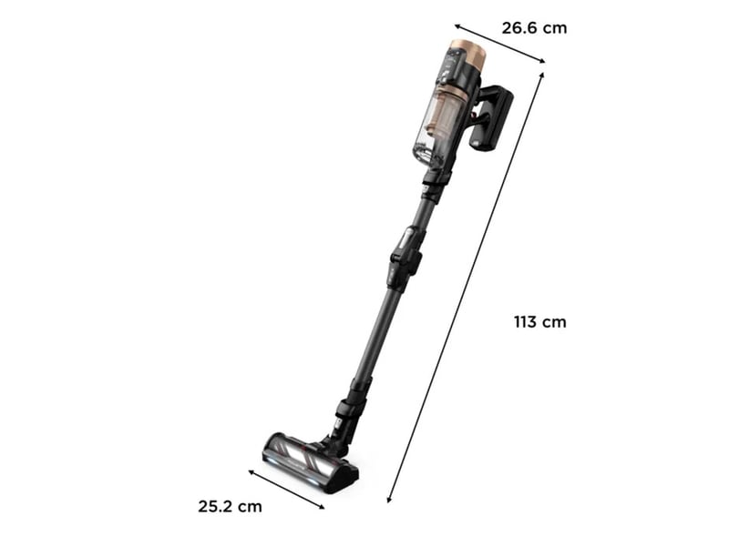 Rowenta x-force flex 14.80 rh9b74wo aspirateur balai et balai électrique aspirateur-balai 2 en 1 batterie sec sans sac 0,6 l noir, or  - Conforama E