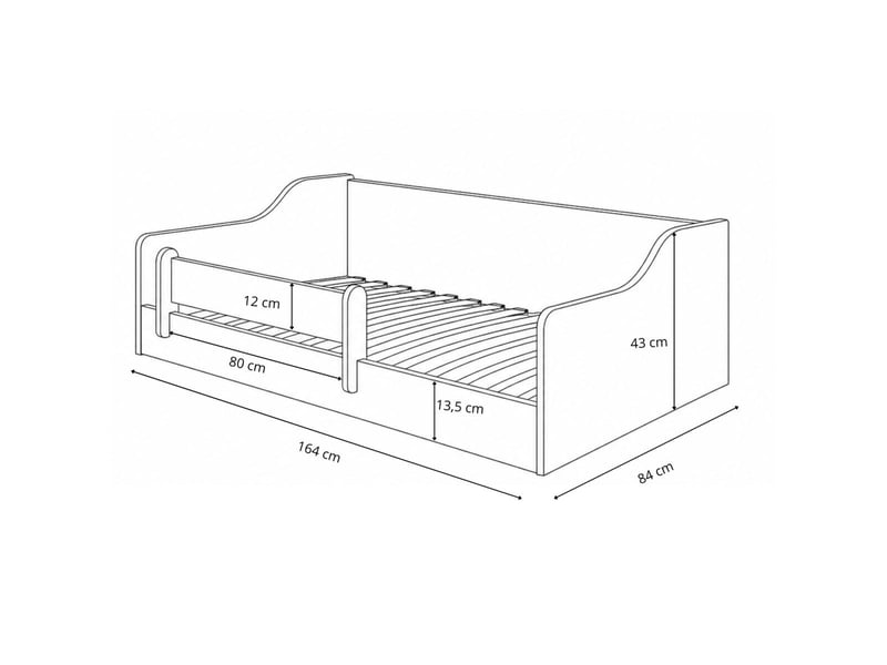  Lit au sol montessori eryk 160 x 80 cm - sans matelas, blanc ERYK/LOW/160x80/BM - Conforama E