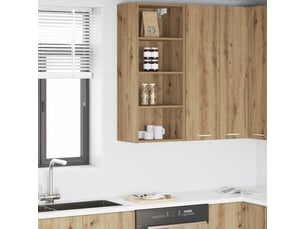 Meuble de rangement cuisine, armoire suspendue chêne artisanal 40x29,5x100cm