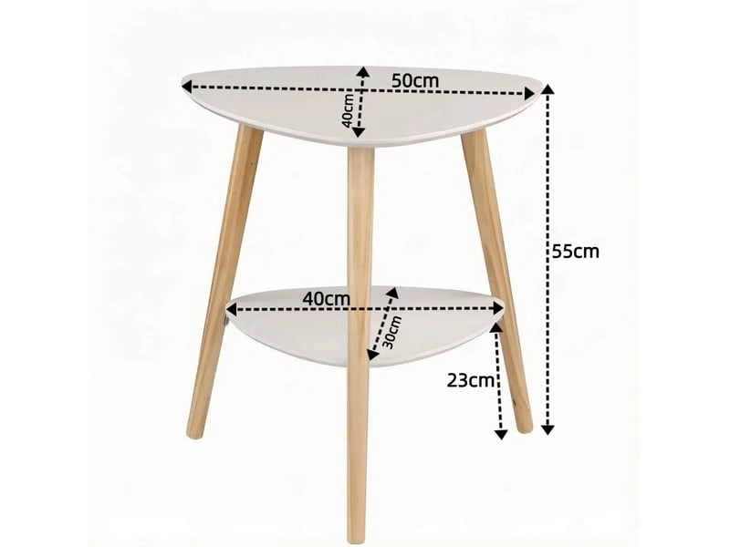  Bout de canapé 50x40x55 cm – blanc – 2 niveaux de rangement pratiques pour salon ou chambre  - Conforama C