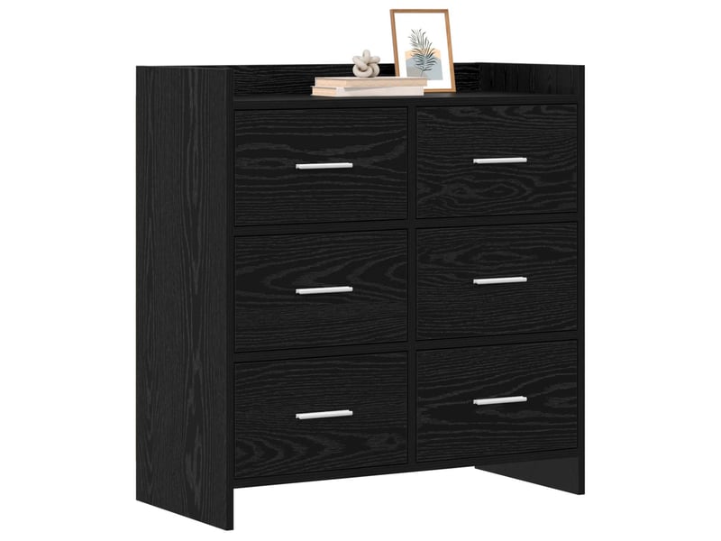  Buffet - bahut - meuble de rangement chêne noir 75 x 33 x 80 cm bois d'ingénierie  - Conforama C