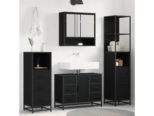 Ensemble de mobilier de salle de bain 3 pc chêne noir cf64357