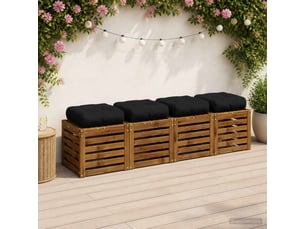 Lot de 4 coussins de siège, coussins d'assise vianen 100 % polyester noir cf60658