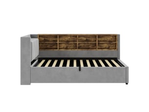 Lit coffre 90x200 cm MAISONORA   coloris gris
