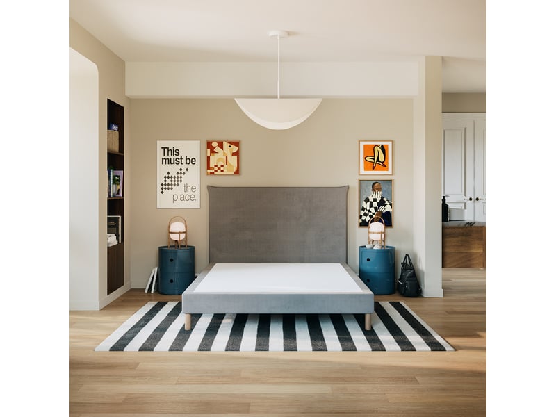  Lit design gris 140x190 monobloc slome  - Conforama E