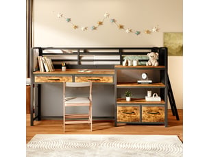 Lit mezzanine 90x200 cm <strong>MODERNLUXE</strong> <strong></strong> coloris noir
