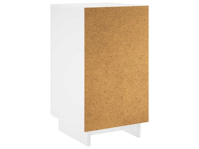 Table de chevet - cabinet de chevet - table de nuit 2 pièces blanc brillant 33,5 x 34,5 x 60 cm - Conforama E