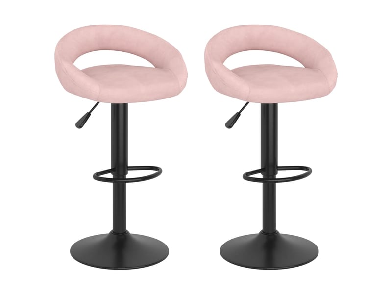  Lot de 2 tabouret de bar, chaise de bar rose velours shl28759  - Conforama B