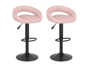 Lot de 2 tabouret de bar, chaise de bar rose velours shl28759