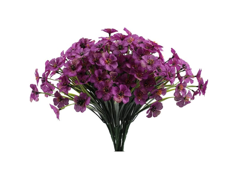  20 pièces plantes artificielles, fleurs violettes, fleurs artificielles, fleurs décoratives extérieures, résistantes aux uv en plein air-violet  - Conforama A