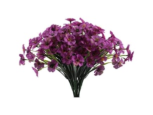 20 pièces plantes artificielles, fleurs violettes, fleurs artificielles, fleurs décoratives extérieures, résistantes aux uv en plein air-violet