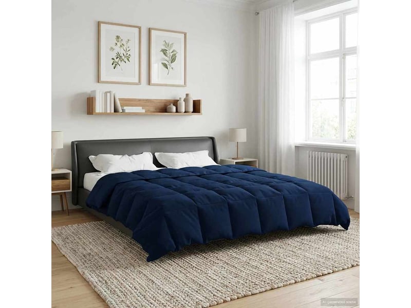 Duvet - couette complet toute l'année 200 x 200 cm 4 saisons bleu foncé  - Conforama D