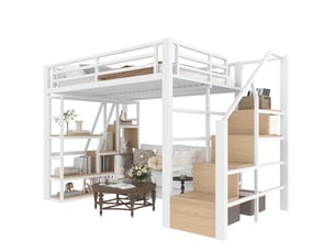 Lit mezzanine 140x200 cm <strong>MODENUIT </strong>  <strong></strong> coloris blanc