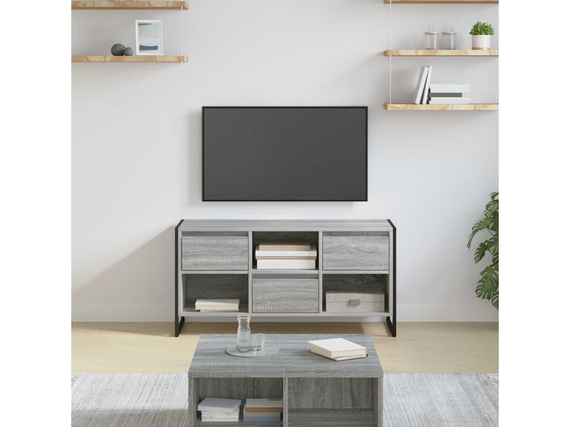  Meuble tv - banc tv - meuble de rangement 100 x 36 x 49,5 cm gris sonoma bois d'ingénierie  - Conforama B