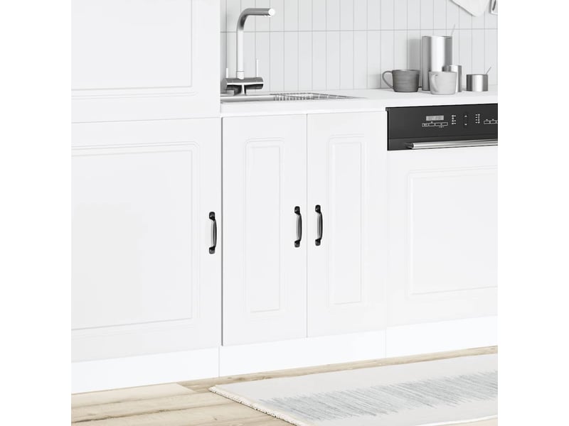 Meuble de cuisine, meuble bas pour évier kalmar blanc 60x46x81,5cm bois ingénierie - Conforama C