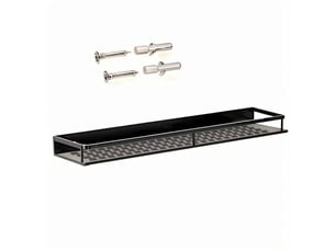 Enowelir étagère de salle de bain en acier inoxydable noir 50 cm support de douche étagère murale