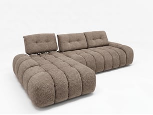 Canapé d'angle gauche fixe <strong>BOBOCHIC</strong> <strong>APOLLON</strong> 3 places Tissu Taupe