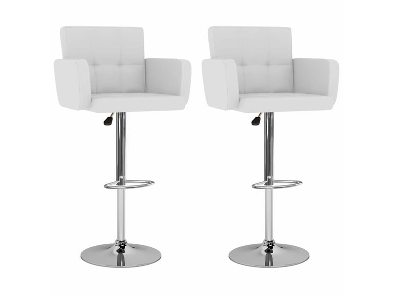  Lot de 2 tabouret de bar, chaise de bar blanc similicuir shl90956  - Conforama B