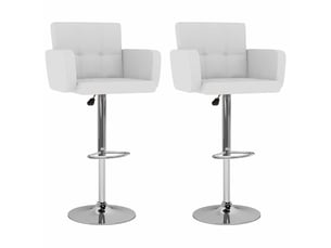 Lot de 2 tabouret de bar, chaise de bar blanc similicuir shl90956
