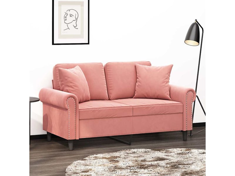  Lot de 2 coussins décoratifs rose 40x40 cm velours cf60885  - Conforama B