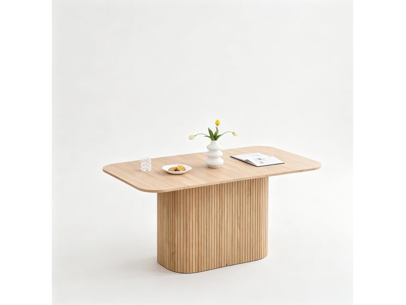  Table à manger rectangulaire 160 x 90 cm – bois clair – design moderne polyvalent pour 4 à 6 personnes  - Conforama A