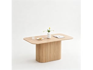 Table à manger rectangulaire 160 x 90 cm – bois clair – design moderne polyvalent pour 4 à 6 personnes