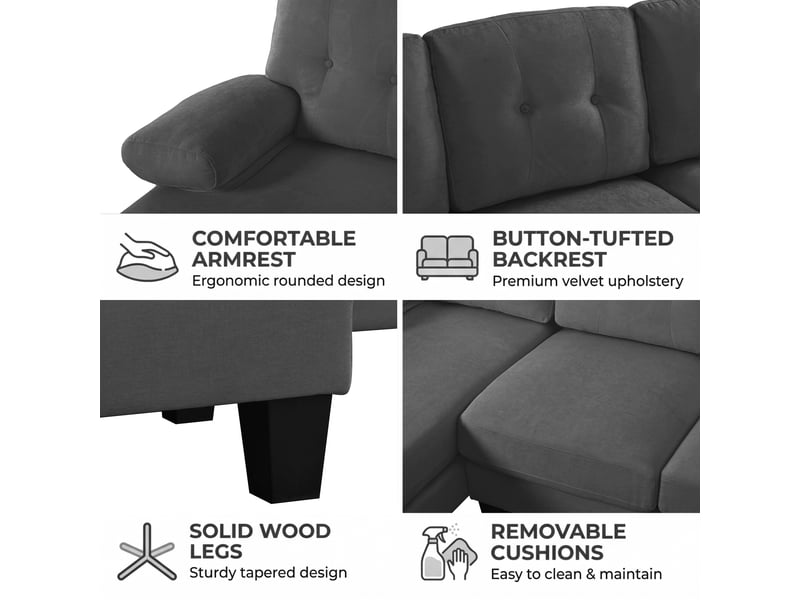  Canapé de salon, canapé pour séjour, mobilier pour espace de vie, format adapté au salon, pour intérieur  - Conforama D
