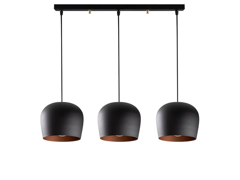  Luminaire 3 suspensions en métal noir et doré jade  - Conforama E