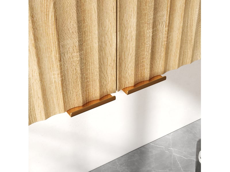  Armoire mural 90x29x60 cm naturel en mdf, 3 portes, pour cuisine, salon, salle de bain et buanderie  - Conforama E