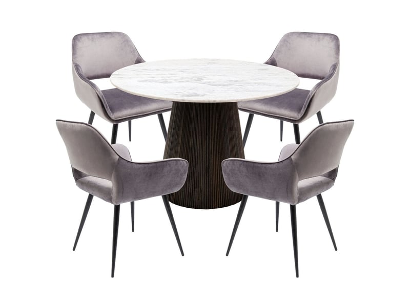  ensemble table et 4 chaises francisco glenn gris kare design  - Conforama A