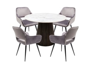 ensemble table et 4 chaises francisco glenn gris kare design