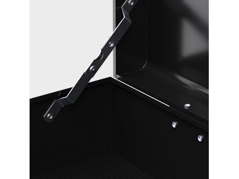 Boîte à outils 60 x 26 x 34 cm rouge et noire en acier, 6 tiroirs verrouillables avec rangement supérieur  - Conforama D