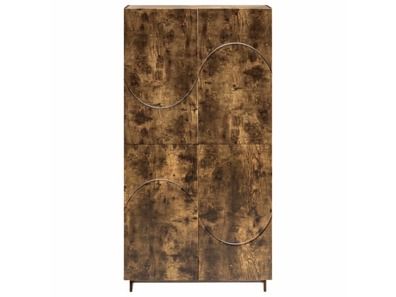  Buffet haut, buffet de rangement chêne fumé 79x41x151 cm bois d'ingénierie  - Conforama D