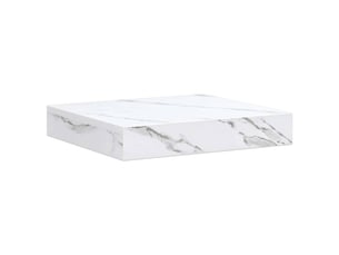 Étagère flottante, étagère suspendue montage mural marbre blanc 23 x 23,5 x 3,8 cm cf42547