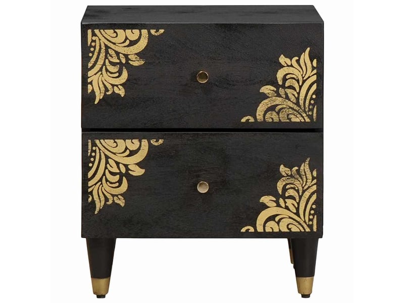 Table de chevet - cabinet de chevet - table de nuit 2 pièces noir 40 x 33 x 46 cm  - Conforama C