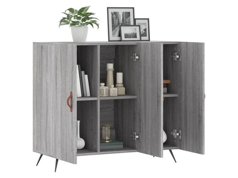  Buffet - bahut - meuble de rangement sonoma gris 90x34x80 cm bois d'ingénierie  - Conforama D