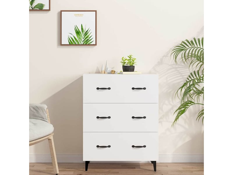  Buffet - bahut - meuble de rangement blanc 69,5x34x90 cm bois d'ingénierie  - Conforama B