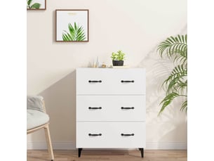 Buffet - bahut - meuble de rangement blanc 69,5x34x90 cm bois d'ingénierie